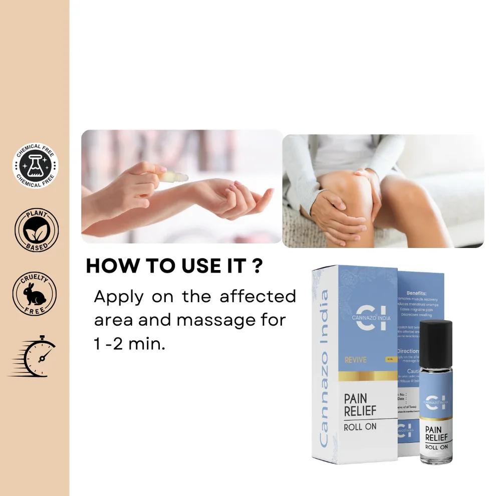 Cannazo India Revive – Pain Relief – Roll On - Image 2