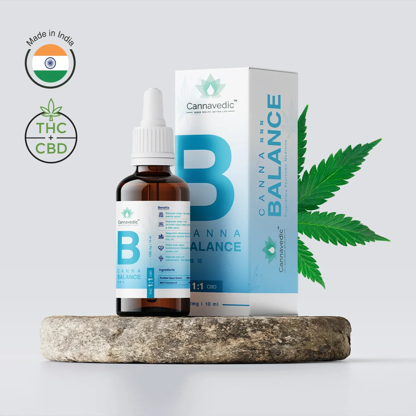 Cannavedic CannaBalance THC+CBD Oil (1:1|THC:CBD)1000mg | 10ml