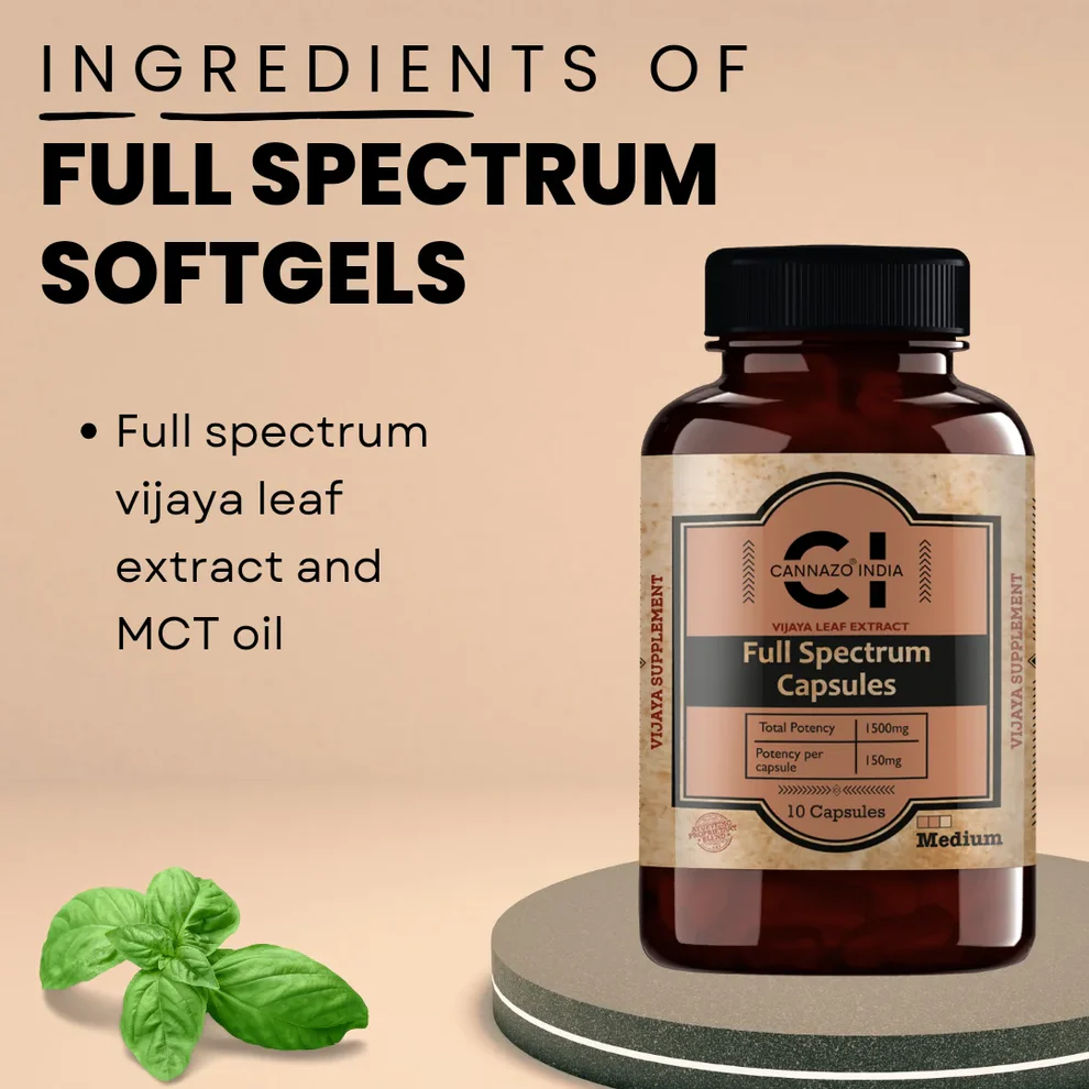 Cannazo India Full Spectrum Capsules (Pain Aid)- Painkiller, Insomnia, Anti-Inflammatory - Image 3