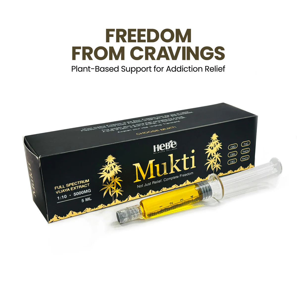Hebe Mukti – Plant-Based Support for De-Addiction | 1:10 CBD:THC Distillate 5ml