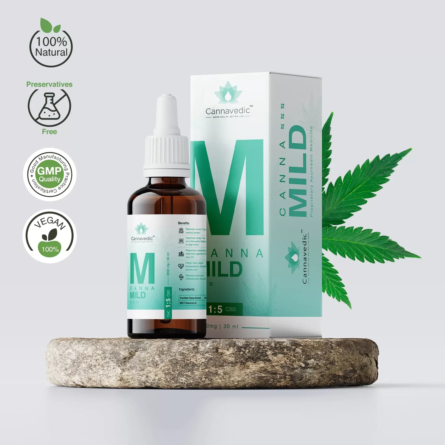 Cannavedic CannaMild THC+CBD Oil (1:5|THC:CBD) 1000mg | 10ml