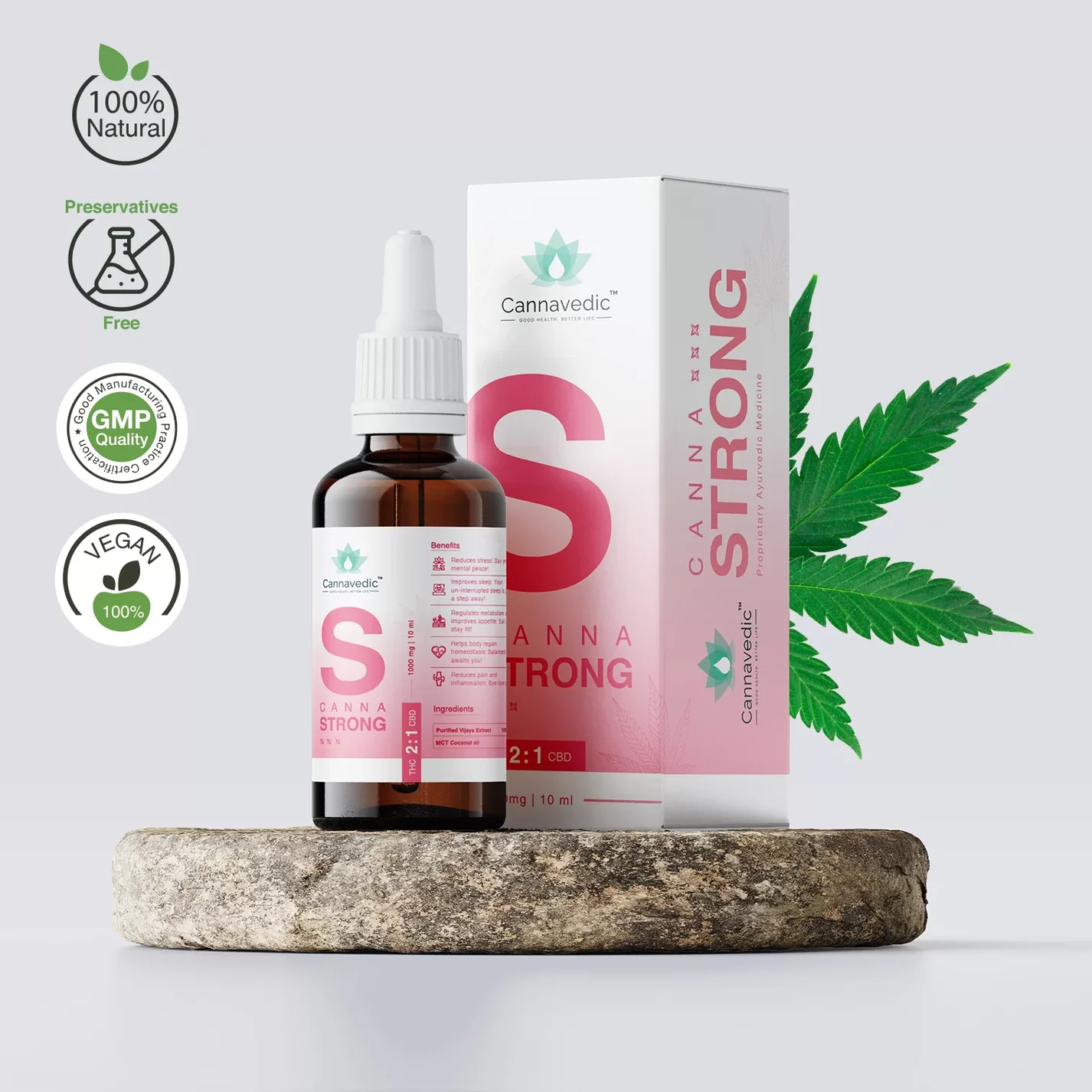 Cannavedic CannaStrong THC+CBD Oil (2:1|THC:CBD) 1000mg | 10ml - Image 2
